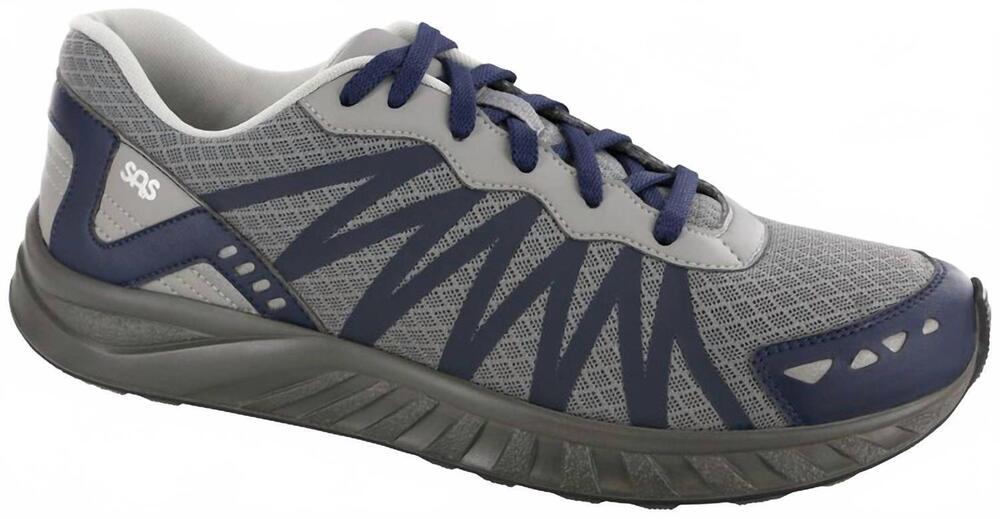 NEW SAS men's pursuit lace up sneaker in gray/navy
